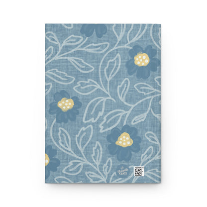 The Garden Remembered Floral Hardcover Journal with hand drawn artwork - Flourish Moon Studio
