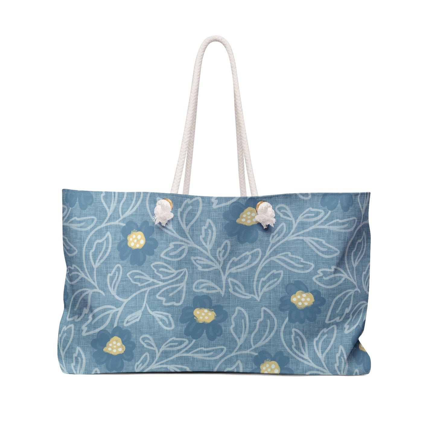 The Garden Remembered Floral Weekender Tote Bag with hand drawn artwork - Flourish Moon Studio
