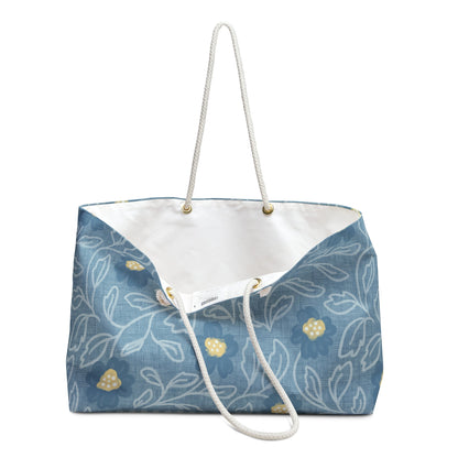 The Garden Remembered Floral Weekender Tote Bag with hand drawn artwork - Flourish Moon Studio