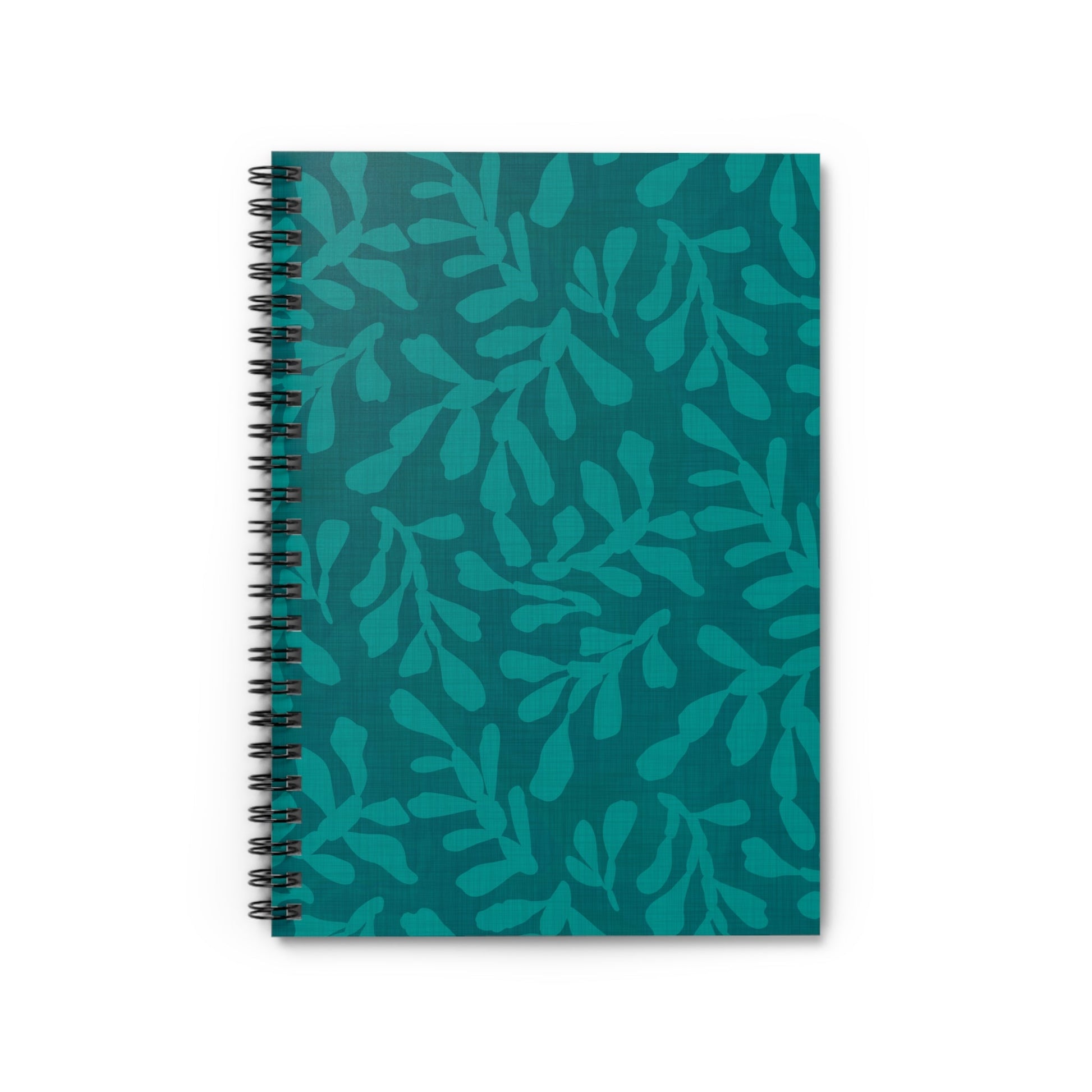 Tidal Veil Coastal Spiral Notebook with hand - drawn artwork - Flourish Moon Studio