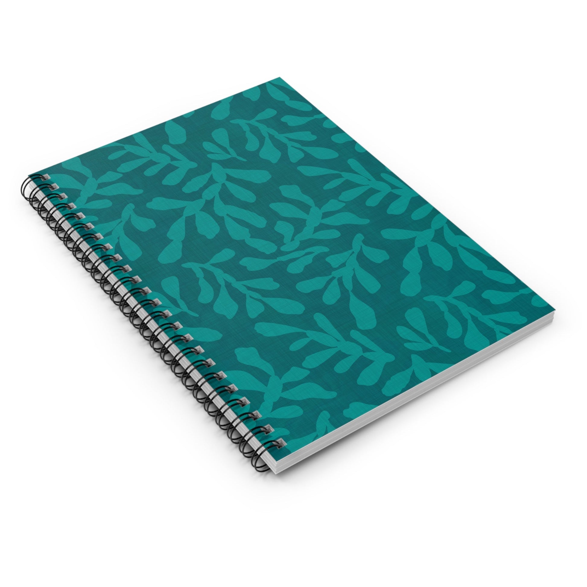 Tidal Veil Coastal Spiral Notebook with hand - drawn artwork - Flourish Moon Studio