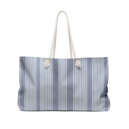 Tranquil Harbor Lines Weekender Bag with hand drawn artwork - Flourish Moon Studio
