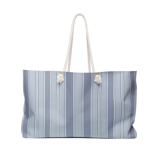 Tranquil Harbor Lines Weekender Bag with hand drawn artwork - Flourish Moon Studio