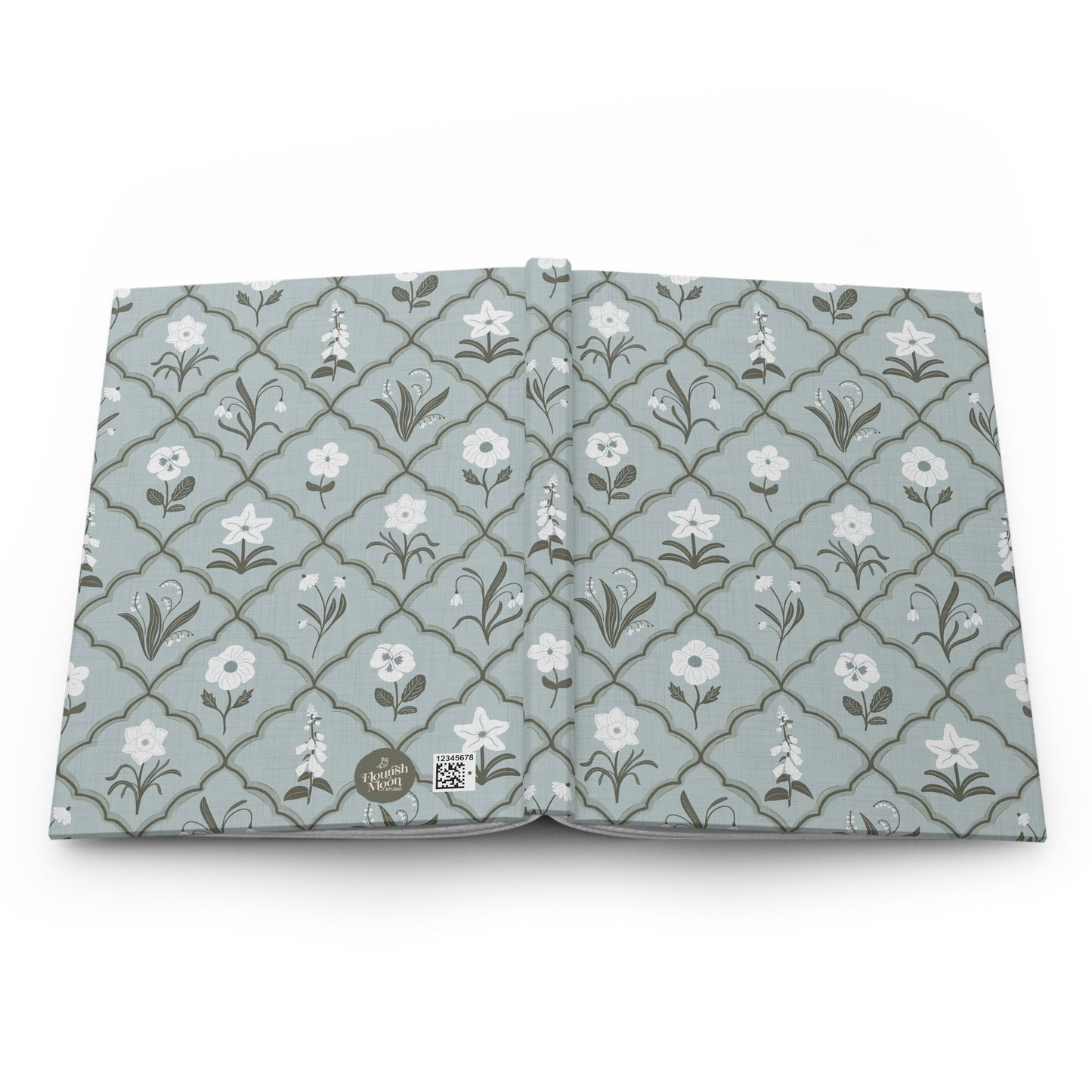 Trellis & Bloom Hardcover Journal with hand drawn artwork - Flourish Moon Studio