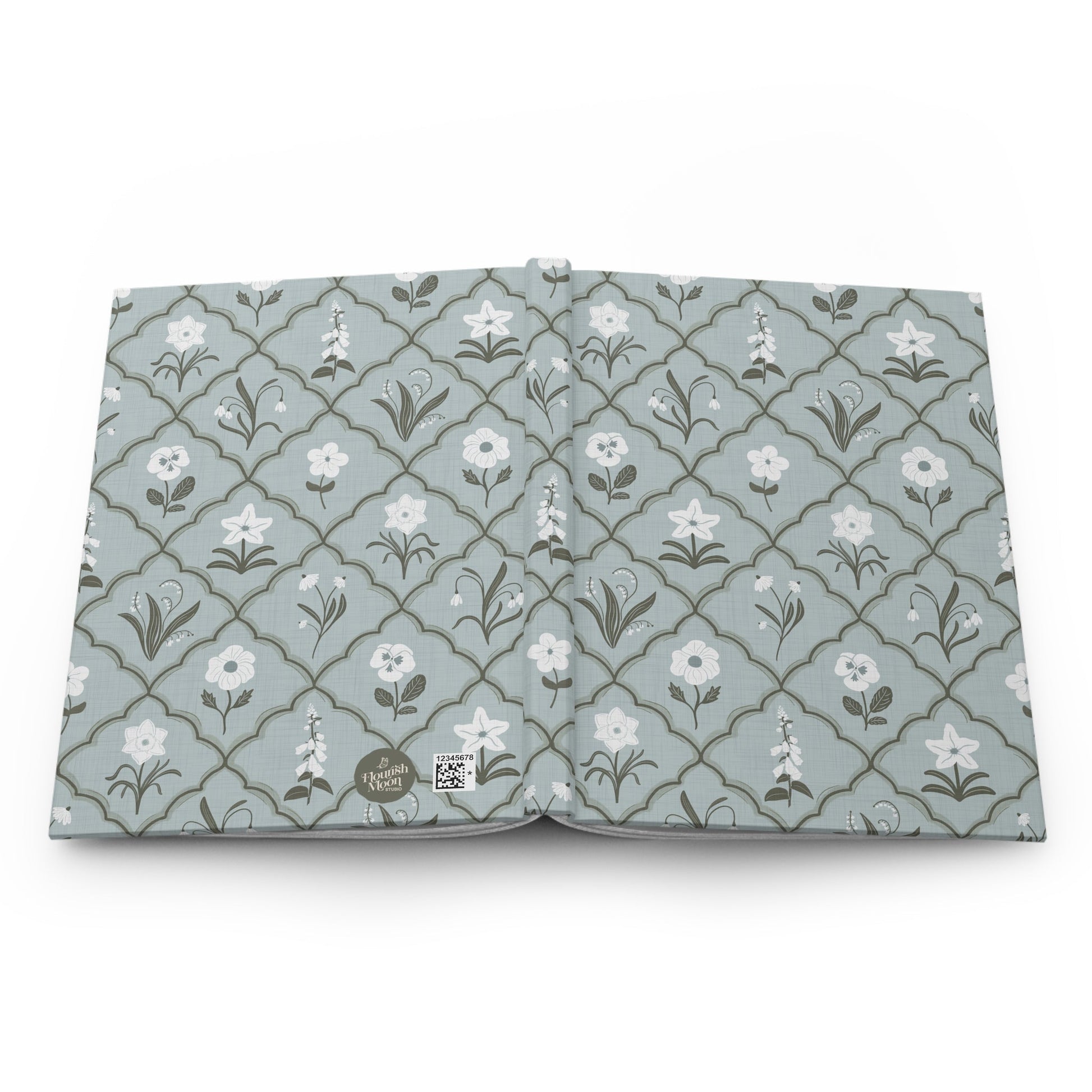 Trellis & Bloom Hardcover Journal with hand drawn artwork - Flourish Moon Studio