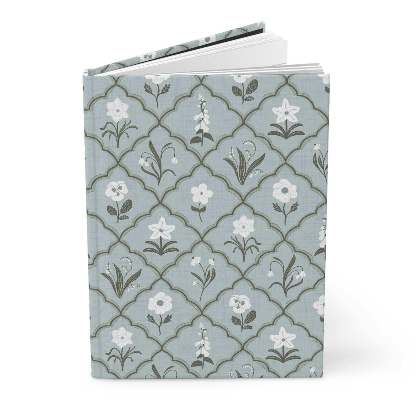 Trellis & Bloom Hardcover Journal with hand drawn artwork - Flourish Moon Studio