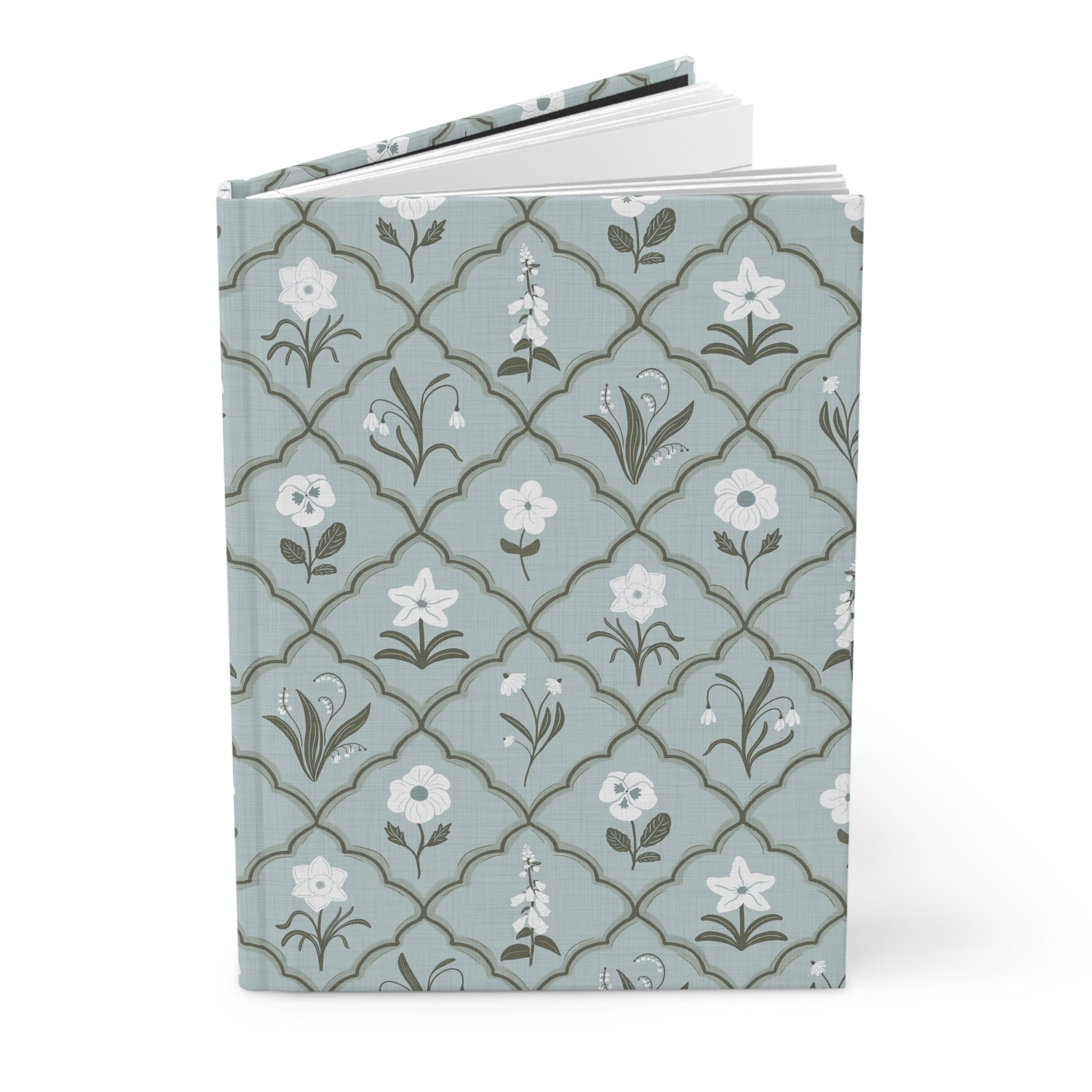 Trellis & Bloom Hardcover Journal with hand drawn artwork - Flourish Moon Studio