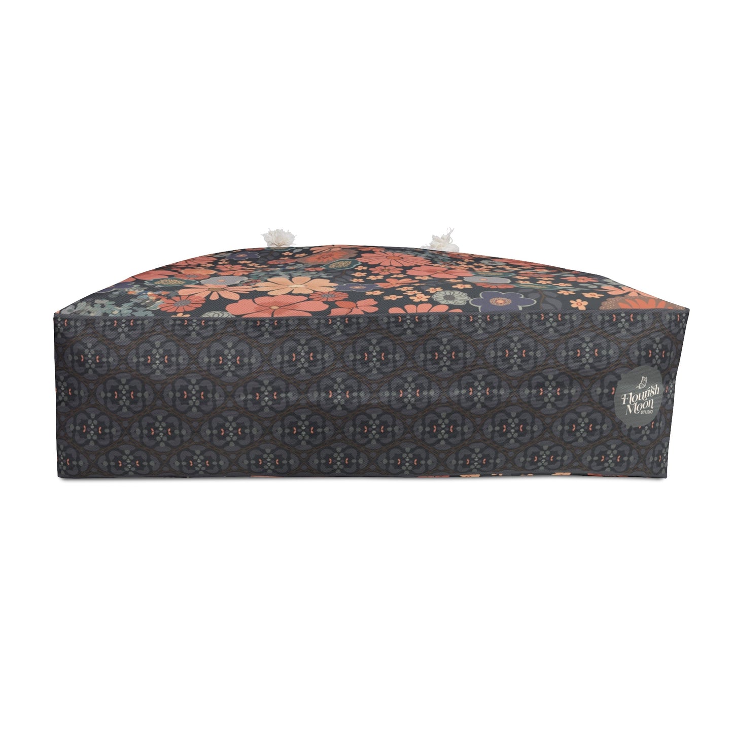 Twilight Posy Weekender Bag with hand - drawn artwork - Flourish Moon Studio