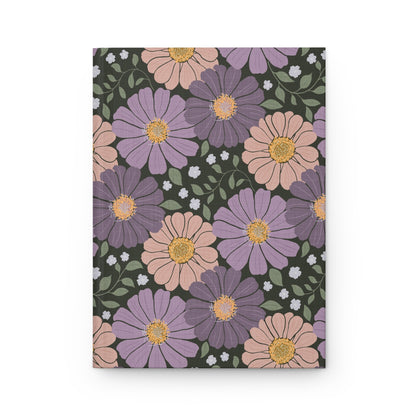 Whisper Glen Floral Hardcover Journal with hand - drawn artwork - Flourish Moon Studio