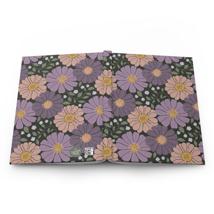 Whisper Glen Floral Hardcover Journal with hand - drawn artwork - Flourish Moon Studio