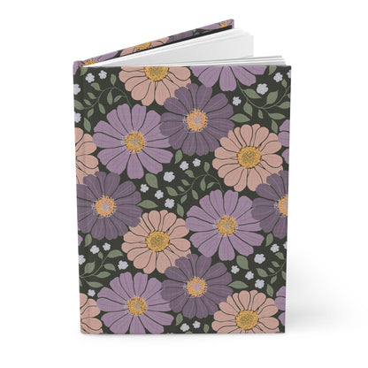 Whisper Glen Floral Hardcover Journal with hand - drawn artwork - Flourish Moon Studio