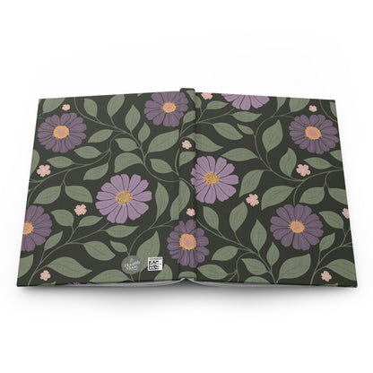 Whisper Song Floral Hardcover Journal with hand - drawn artwork - Flourish Moon Studio