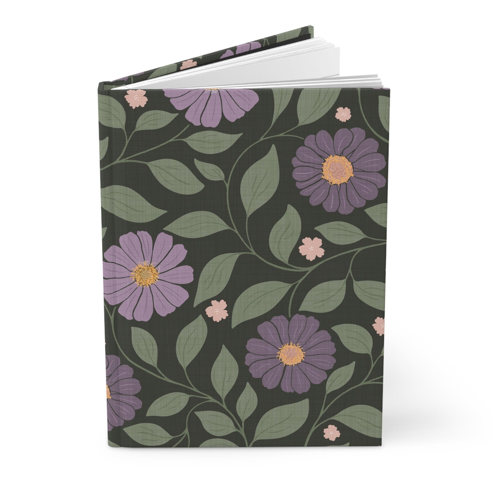 Whisper Song Floral Hardcover Journal with hand - drawn artwork - Flourish Moon Studio