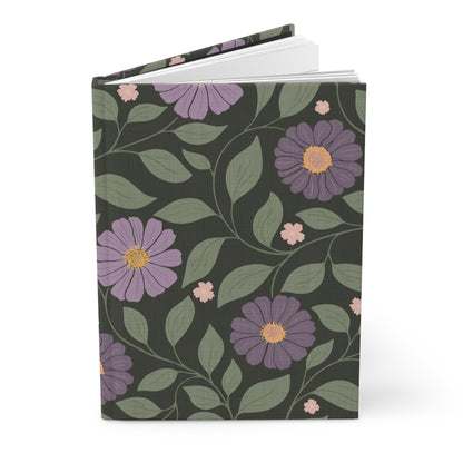 Whisper Song Floral Hardcover Journal with hand - drawn artwork - Flourish Moon Studio