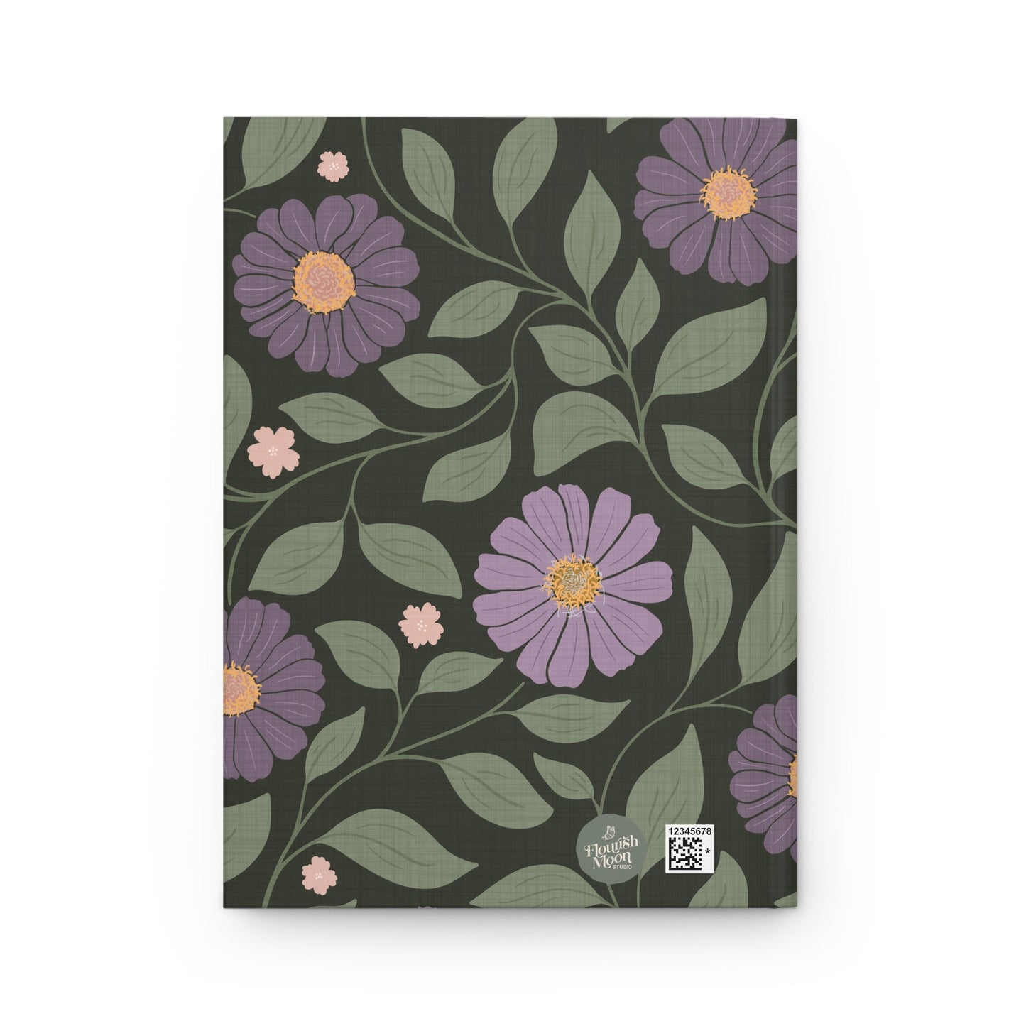 Whisper Song Floral Hardcover Journal with hand - drawn artwork - Flourish Moon Studio