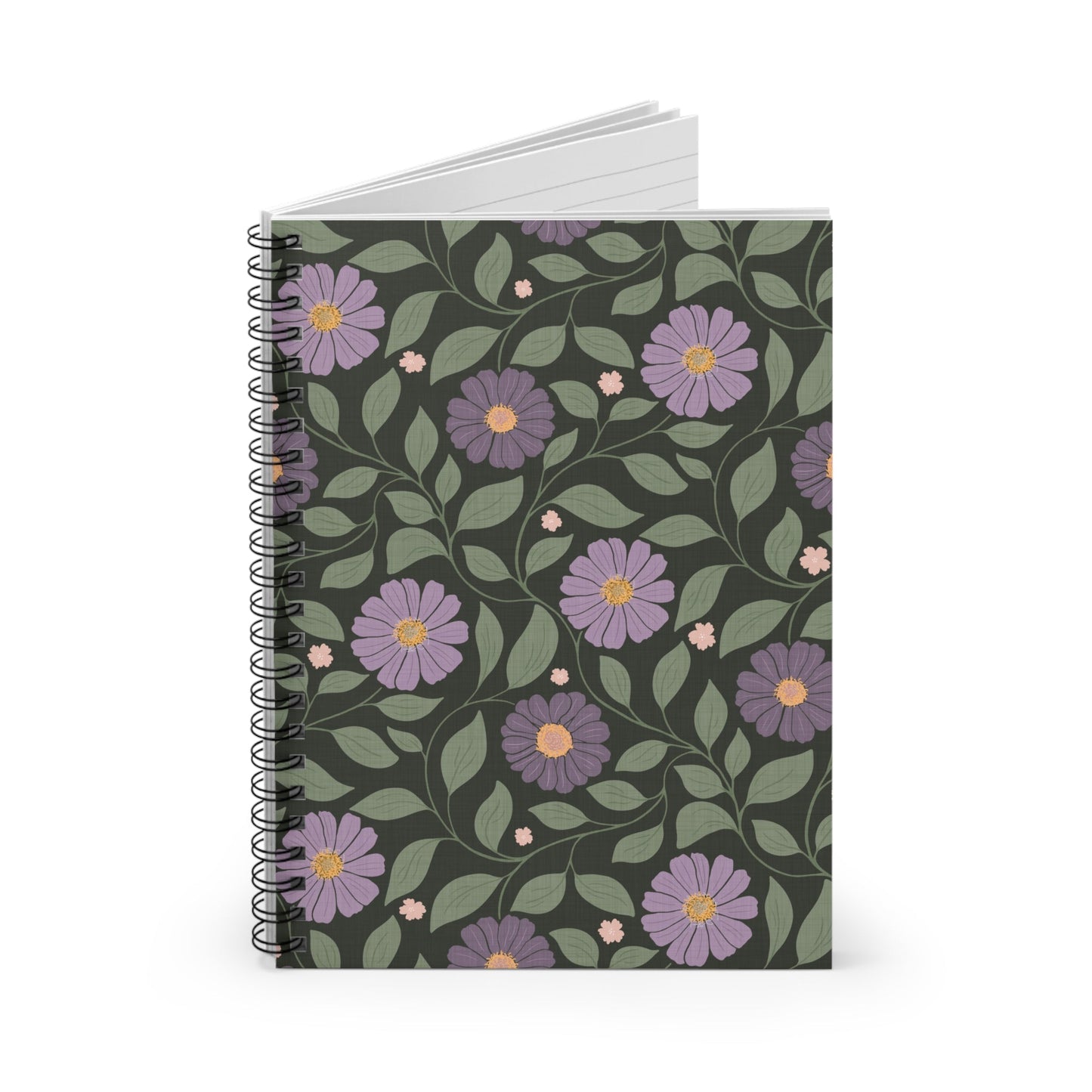 Whisper Song Spiral Notebook with hand - drawn artwork - Flourish Moon Studio