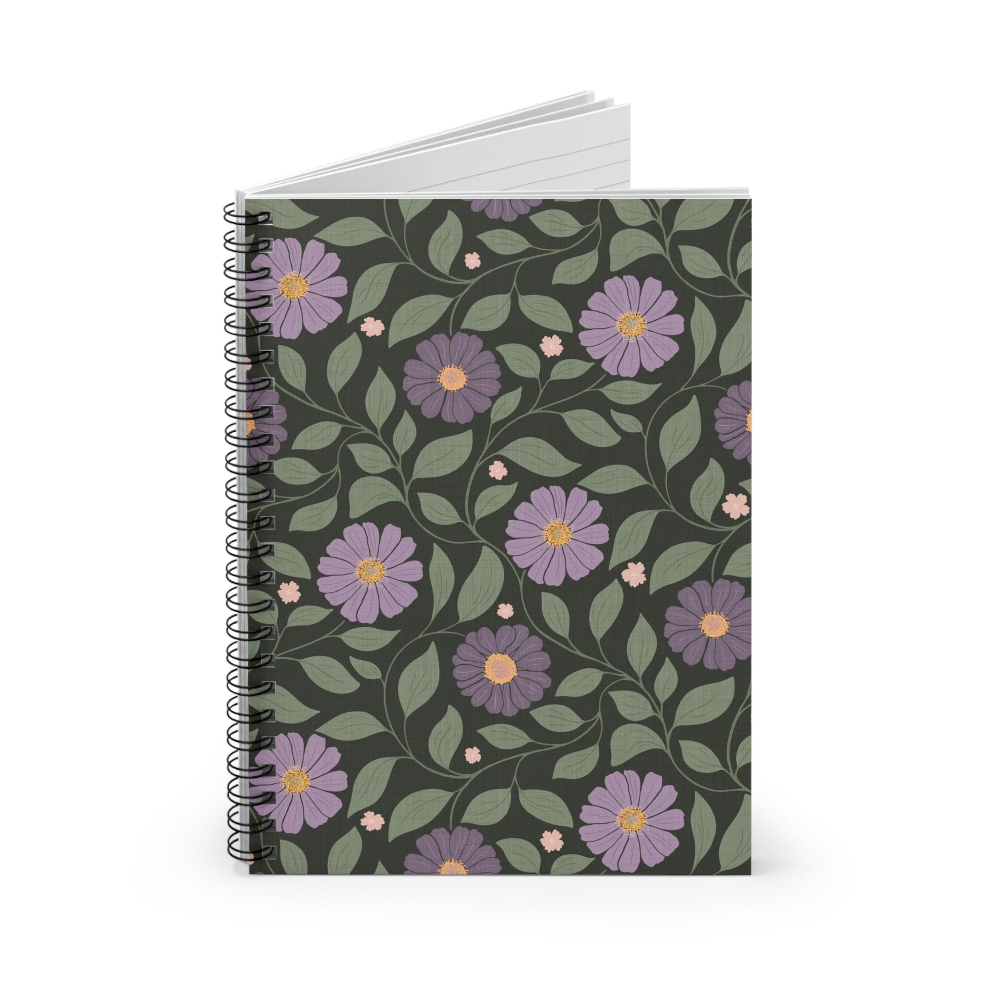 Whisper Song Spiral Notebook with hand - drawn artwork - Flourish Moon Studio
