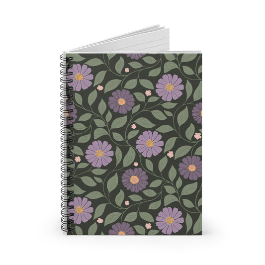 Whisper Song Spiral Notebook with hand - drawn artwork - Flourish Moon Studio