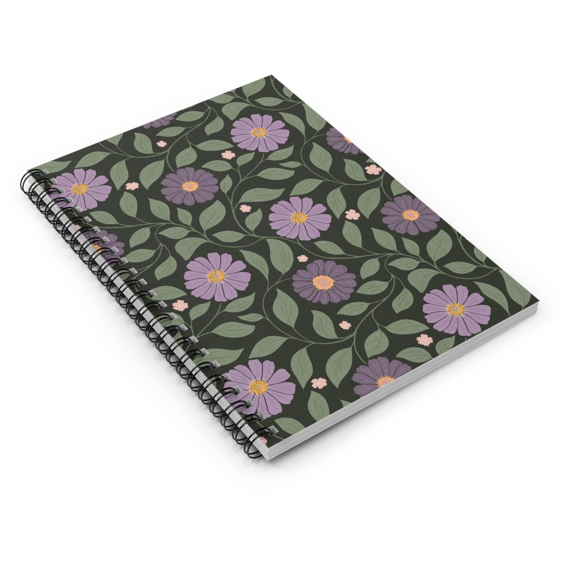 Whisper Song Spiral Notebook with hand - drawn artwork - Flourish Moon Studio