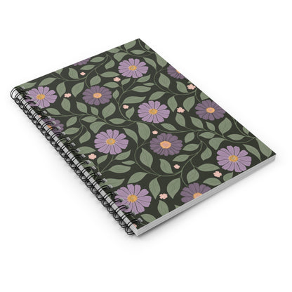 Whisper Song Spiral Notebook with hand - drawn artwork - Flourish Moon Studio