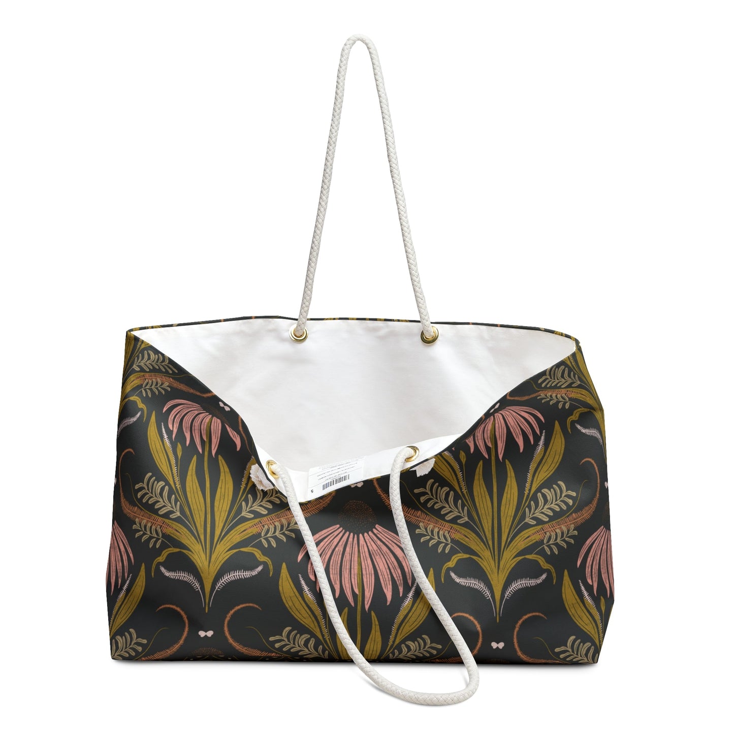 Wildflower Emberglow Weekender Bag with hand - drawn artwork - Flourish Moon Studio
