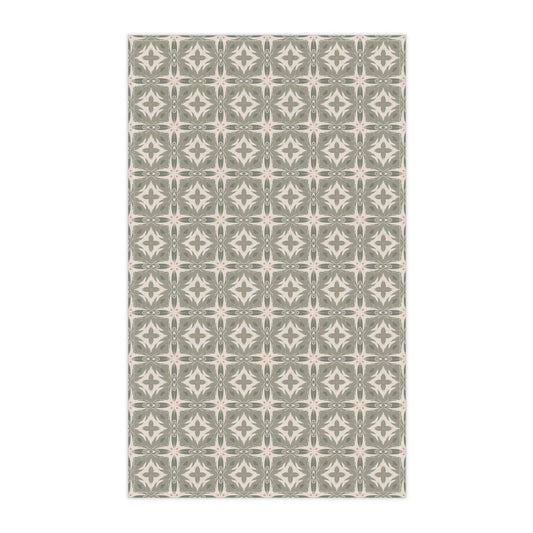 Woodland Crest Tea Towel with hand - drawn artwork - Flourish Moon Studio