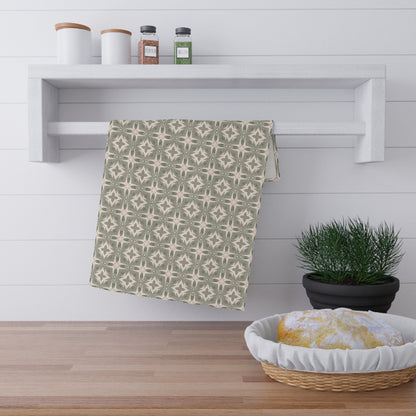 Woodland Crest Tea Towel with hand - drawn artwork - Flourish Moon Studio
