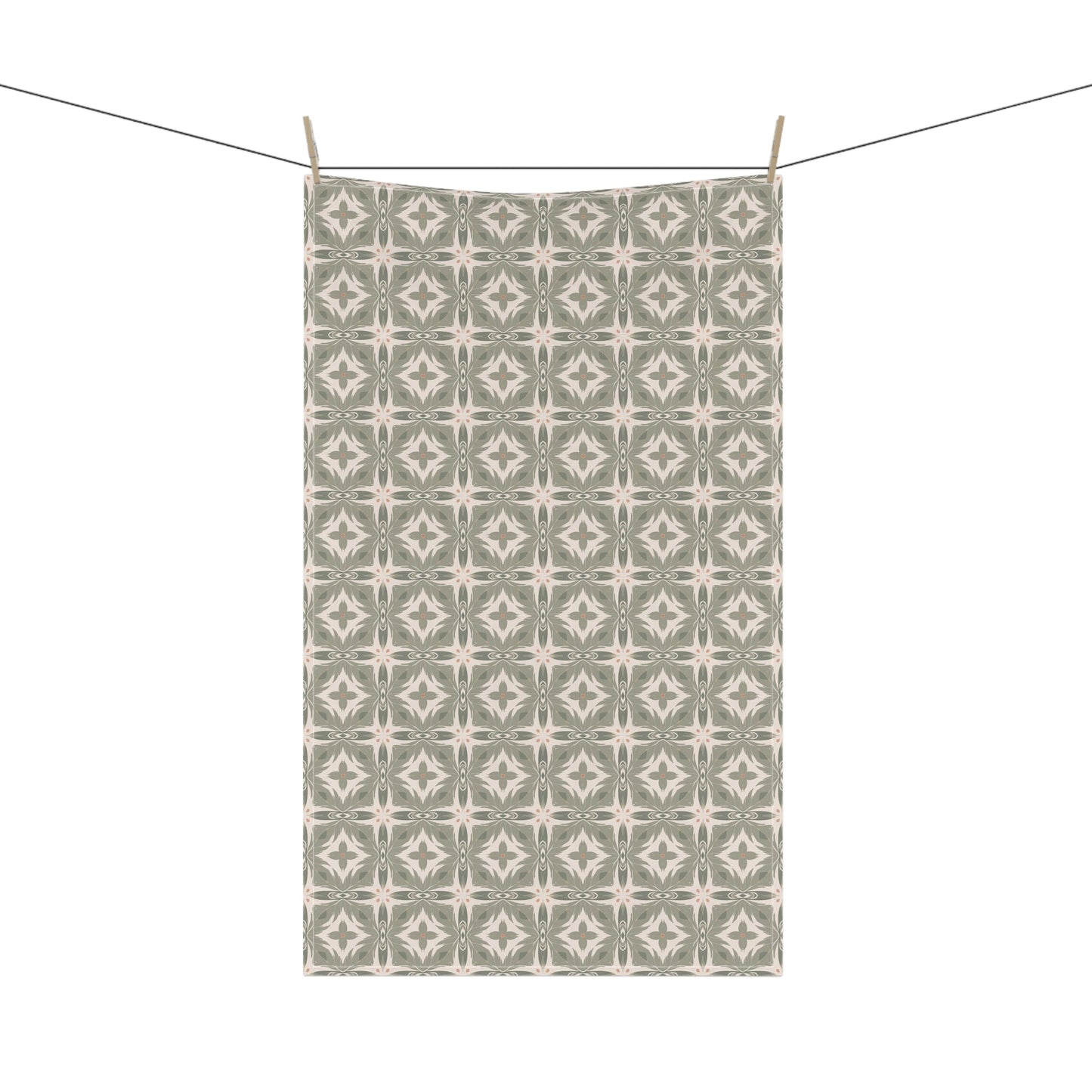 Woodland Crest Tea Towel with hand - drawn artwork - Flourish Moon Studio