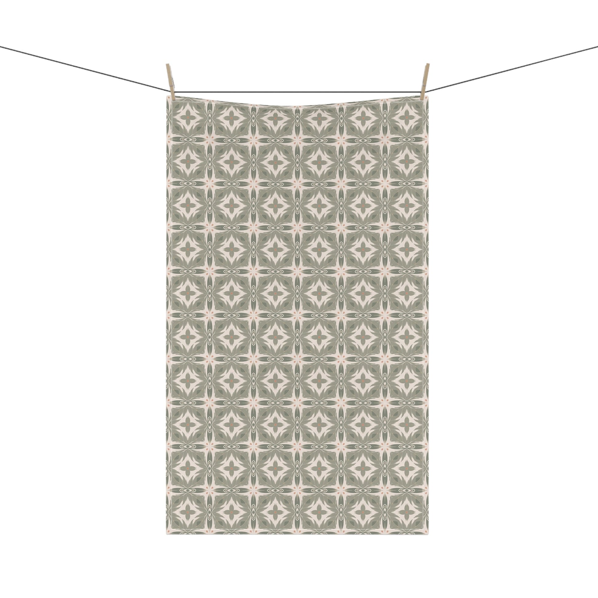 Woodland Crest Tea Towel with hand - drawn artwork - Flourish Moon Studio