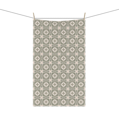 Woodland Crest Tea Towel with hand - drawn artwork - Flourish Moon Studio
